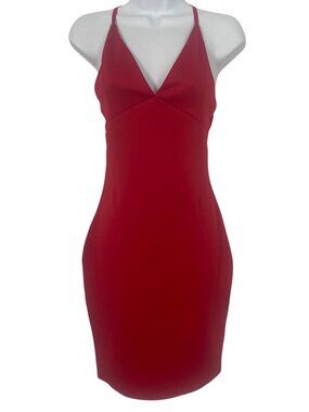 Forever 21 Red Bodycon Mini Dress Adjustable Straps Large Sexy Cocktail